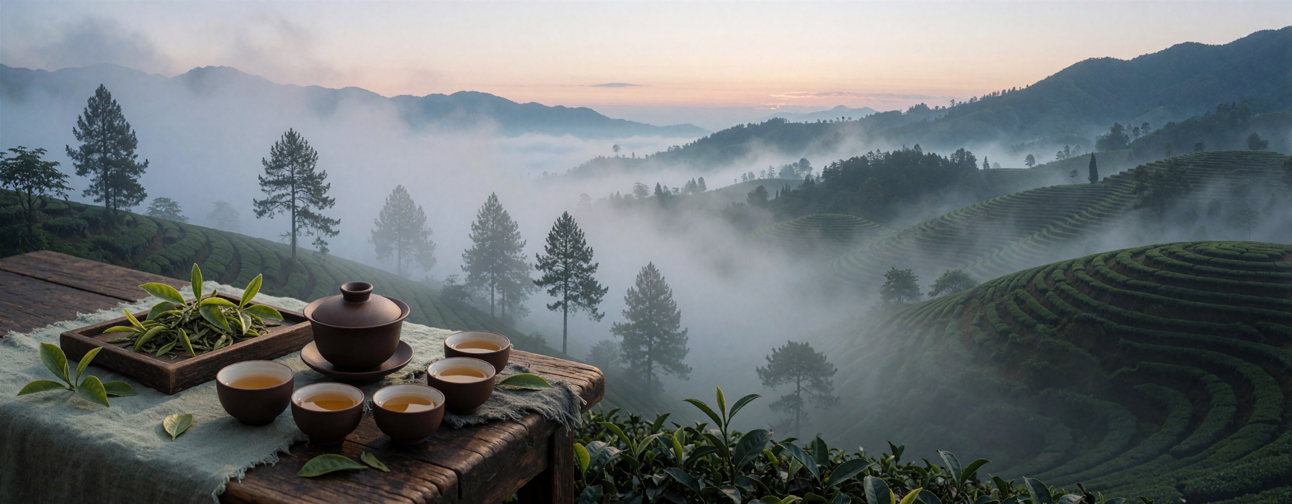 Misty Yunnan tea mountain